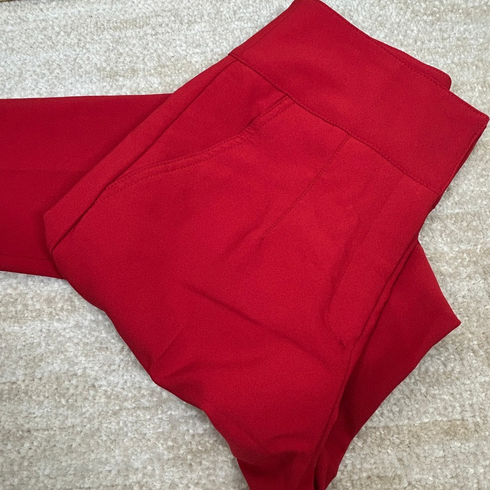 New York & Company Women Quiet Luxury Slim Ankle Stretch Dress Pants Red Size 2